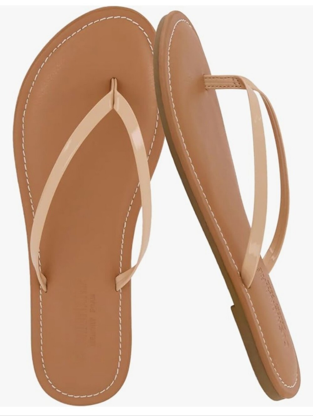 CUSHIONAIRE Cora Flip Flops for Women | Nude Patent NWT 9.5W
